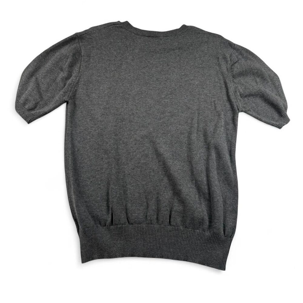 DAIMIDY Gray Short Sleeve Sweater Women’s Size L Lightweight Knit Top - Picture 6 of 6